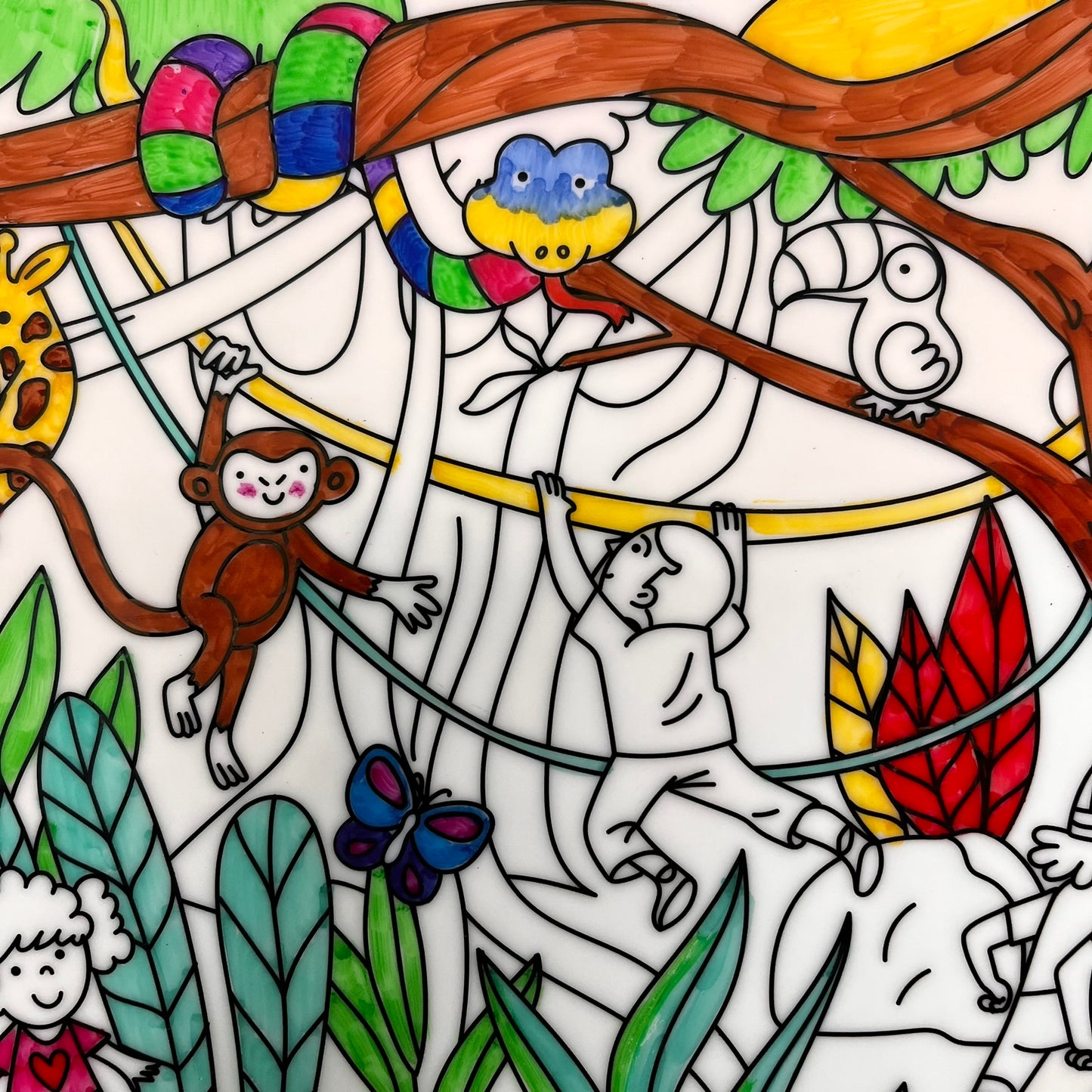 🐯 JUNGLE COLOURING MAT - LARGE SIZE