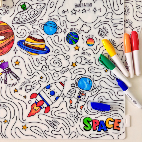 🚀 SPACE COLOURING MAT - LARGE SIZE